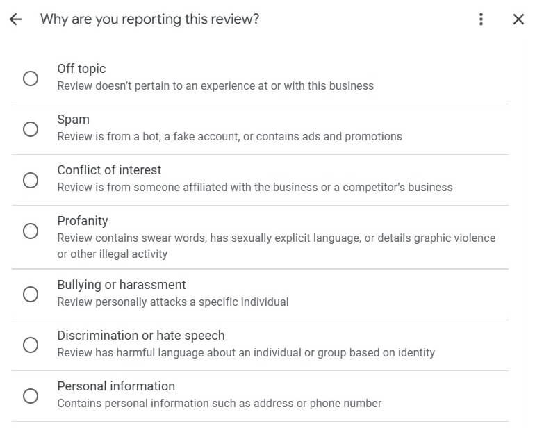 Removing negative google reviews