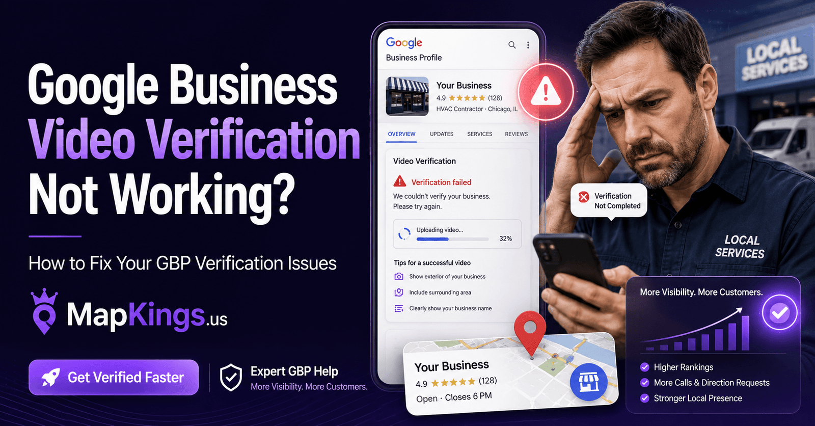 Google Business Verification video not working